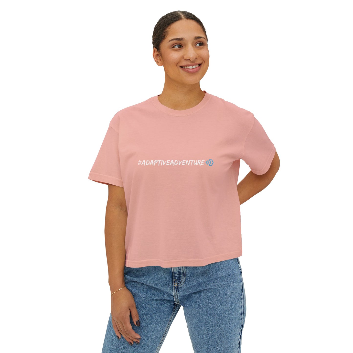 Adaptive Adventure Women's Boxy Tee — #ADAPTIVEADVENTURE