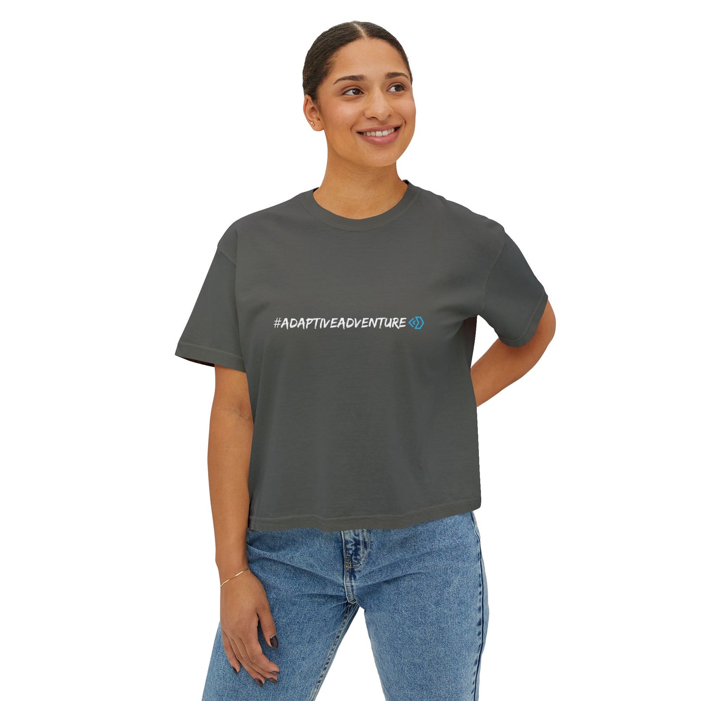 Adaptive Adventure Women's Boxy Tee — #ADAPTIVEADVENTURE