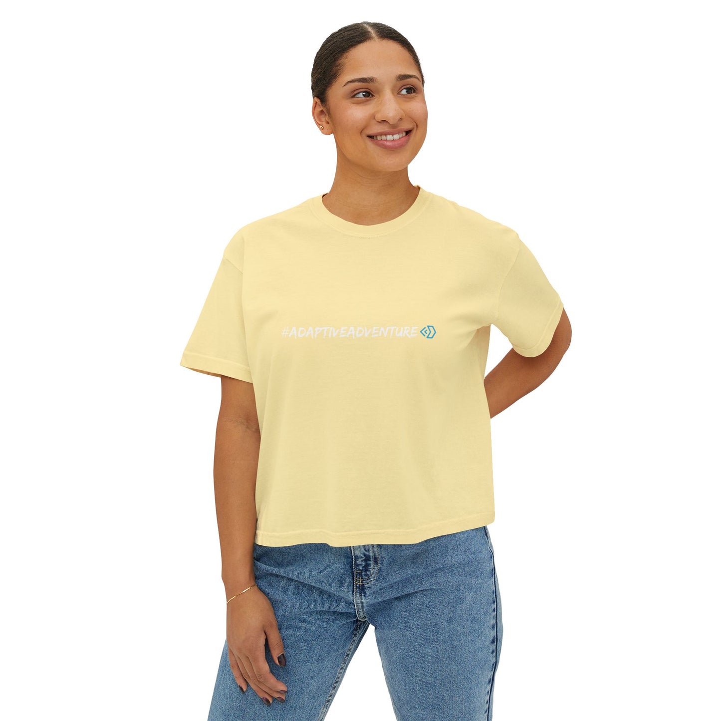Adaptive Adventure Women's Boxy Tee — #ADAPTIVEADVENTURE
