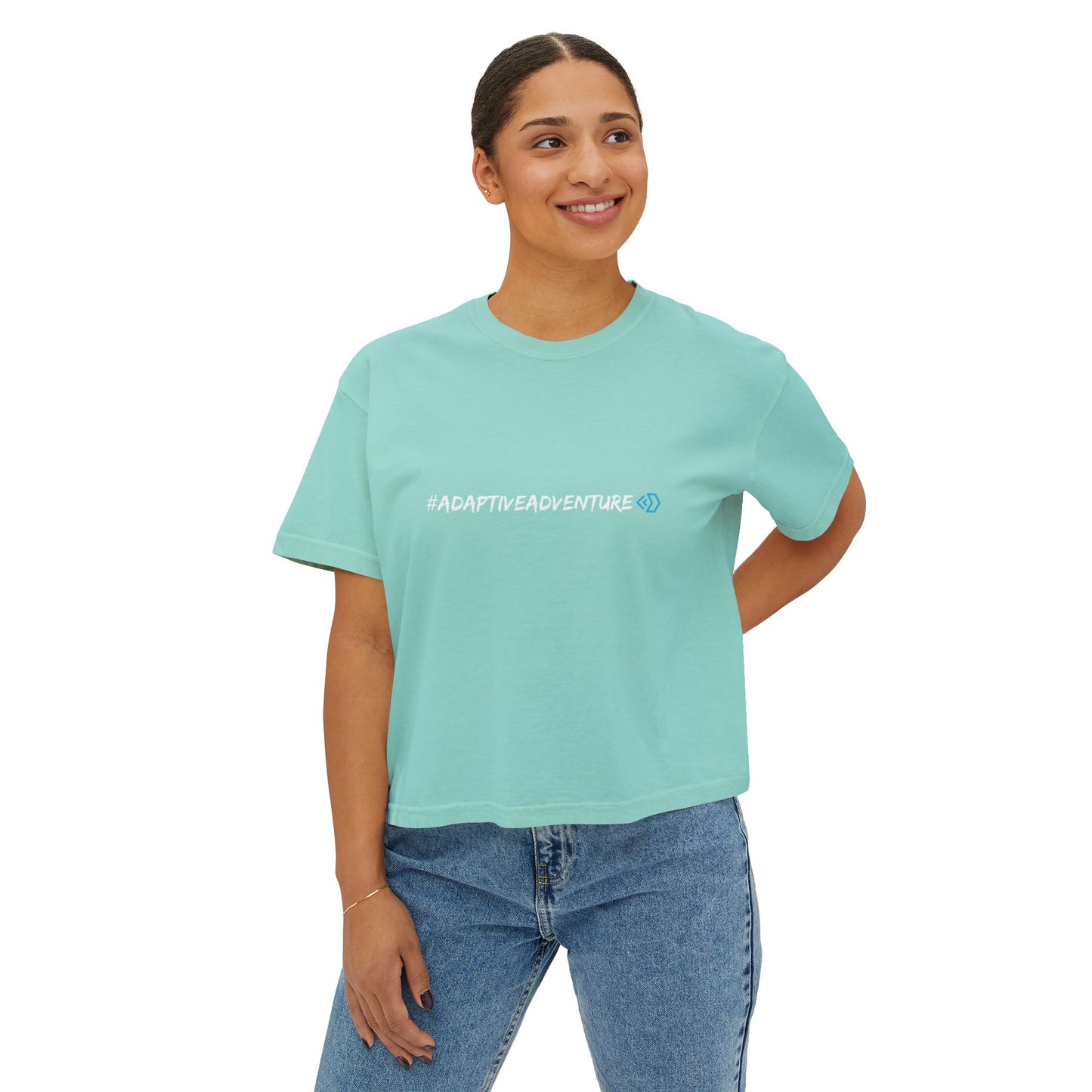 Adaptive Adventure Women's Boxy Tee — #ADAPTIVEADVENTURE