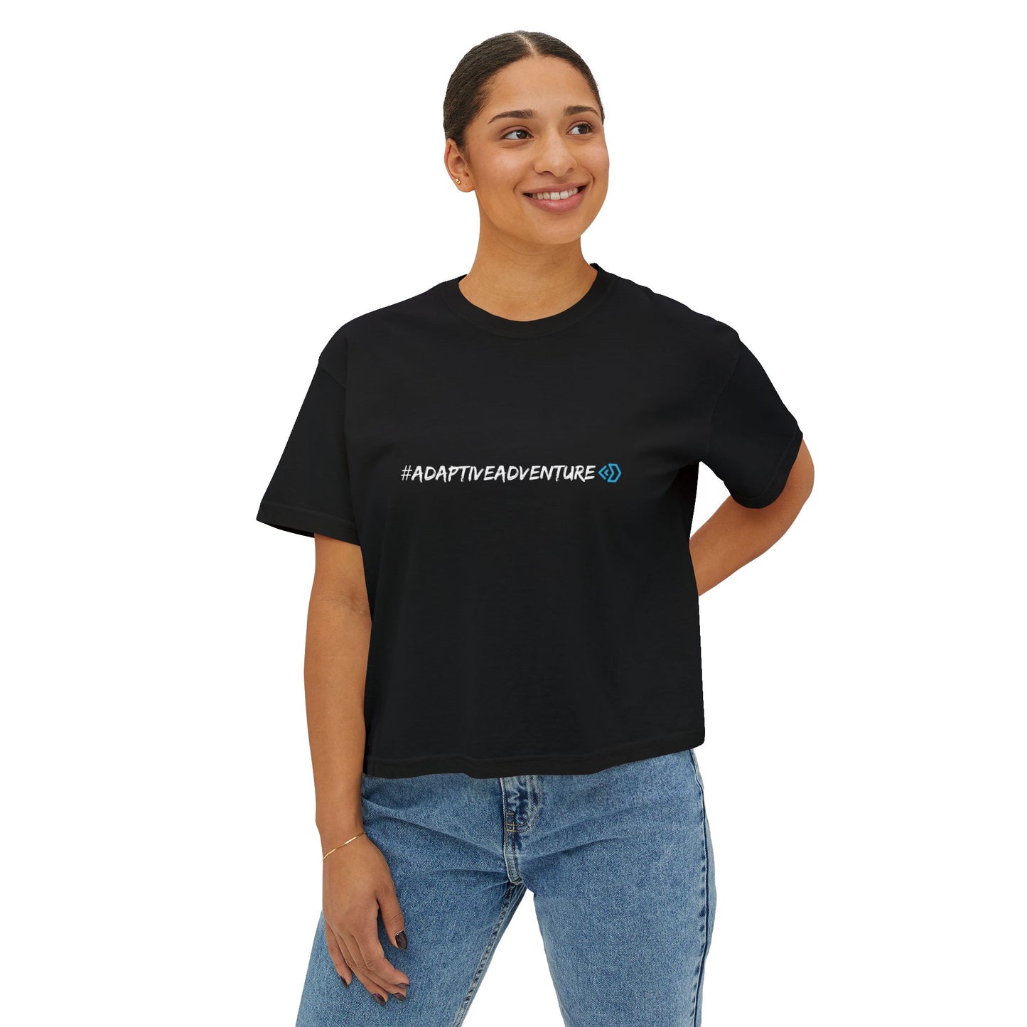 Adaptive Adventure Women's Boxy Tee — #ADAPTIVEADVENTURE