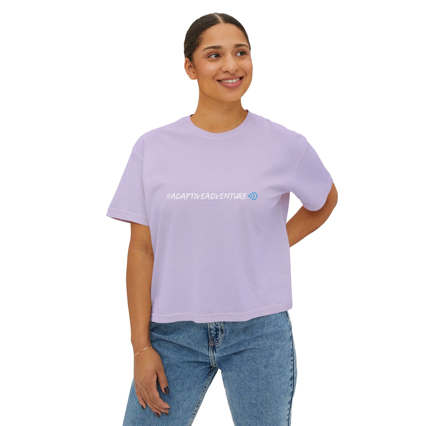 Adaptive Adventure Women's Boxy Tee — #ADAPTIVEADVENTURE