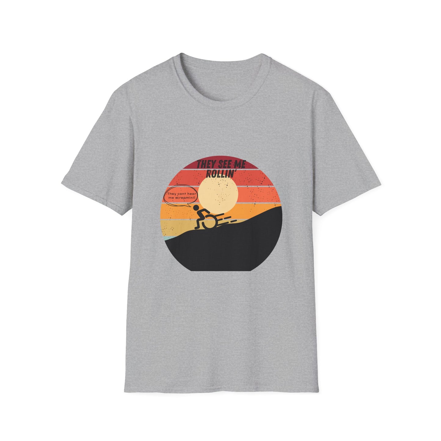 Funny Disability T-Shirt — "They See Me Rollin..." Humorous Pride Tee